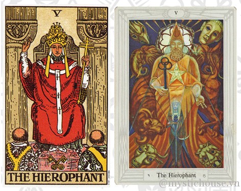 Lá bài The Hierophant trong bộ Tarot